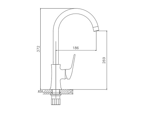 Смеситель для кухни Haiba HB70165 Хром