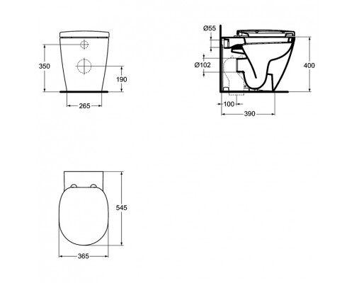 Унитаз Ideal Standard Connect E803401 приставной без сиденья