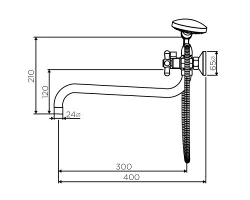 Смеситель для ванны Dorff Vintage D6095000 универсальный Хром