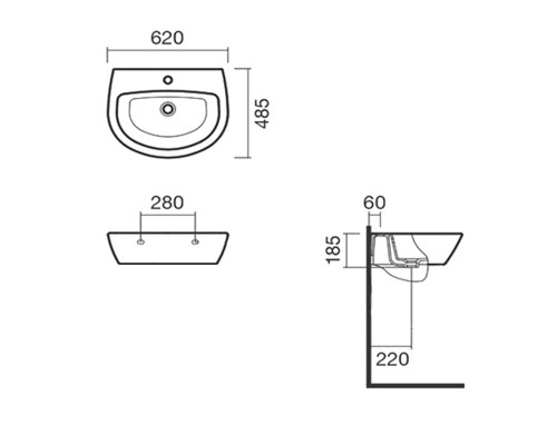 Раковина Sanitana Kapa/Pop Art 62 10078436200000 Белая
