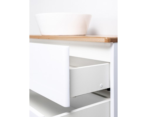 Тумба с раковиной Orange Otto 100 Ot-100TuWOOD+B08-360W подвесная Белая Ясень