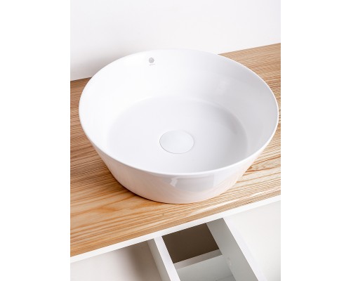 Тумба с раковиной Orange Otto 100 Ot-100TuWOOD+B08-360W подвесная Белая Ясень