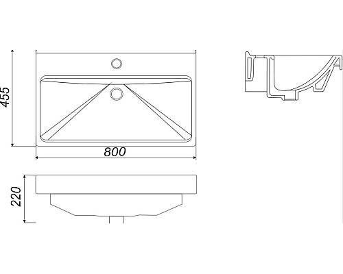 Тумба с раковиной Comforty Никосия 80Н 00-00007621 Дуб темный