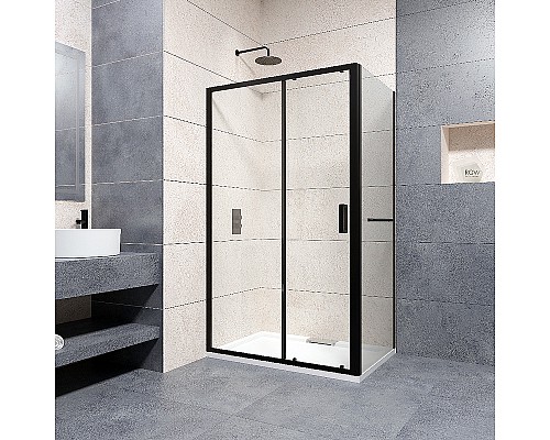 Душевой уголок RGW Passage PA-76-1B 160х80 350876168-14 профиль Черный стекло прозрачное