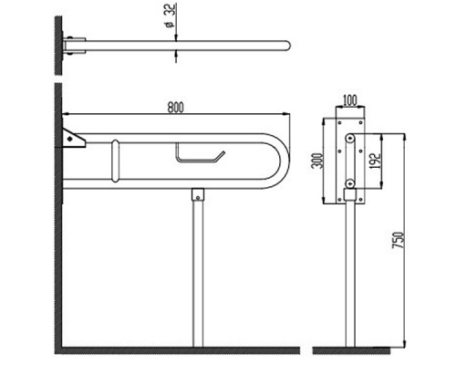 Поручень Nofer 15206.B Глянцевая нержавеющая сталь