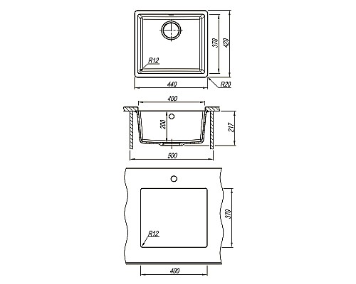 Кухонная мойка Lemark Sinara 440-U 9910068 Бежевая
