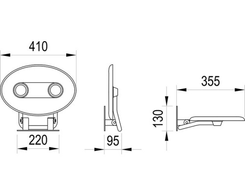 Сиденье для душа Ravak Ovo P II Opal B8F0000049 Прозрачно-белое
