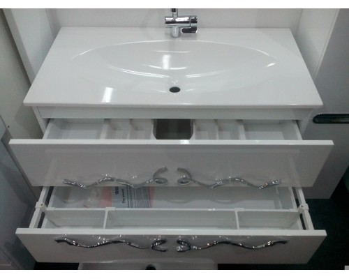 Тумба под раковину Clarberg Due amanti 100 DUE0110W подвесная Белая без ручек