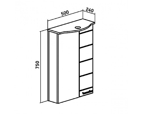 Зеркальный шкаф Runo Кипарис 50 00000000800