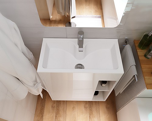 Тумба с раковиной 1MarKa Lido 60Н У83298 Белый глянец