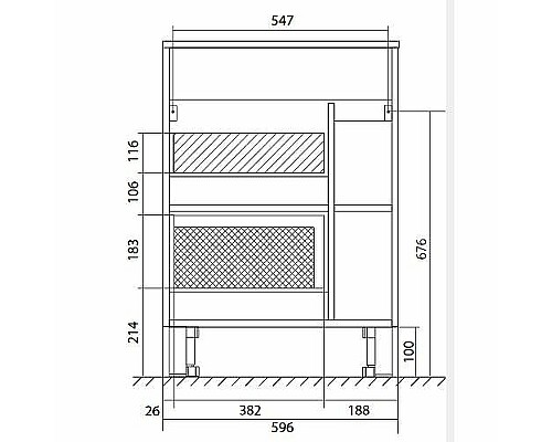 Тумба с раковиной 1MarKa Lido 60Н У83298 Белый глянец