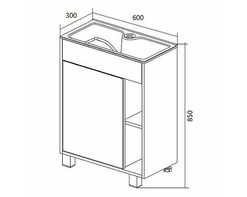 Тумба с раковиной 1MarKa Lido 60Н У83298 Белый глянец