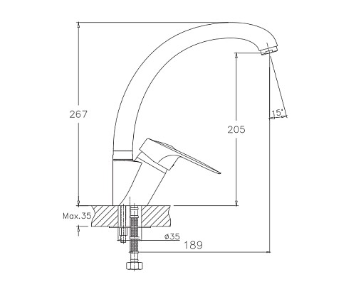 Смеситель для кухни Haiba HB4104 Хром