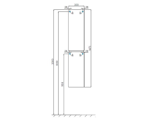Шкаф пенал Aquaton Скай 30 R 1A238603SY01R подвесной Белый глянец