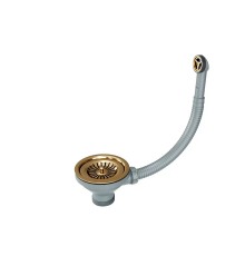 Слив с круглым переливом Paulmark PM6022-BG брашированное золото