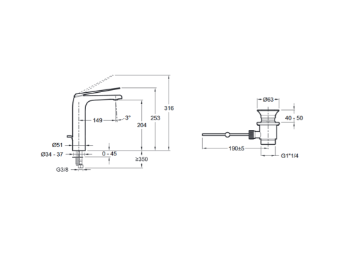 Смеситель для раковины Jacob Delafon E97347CP