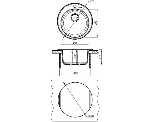Кухонная мойка Florentina Никосия-510 20.135.B0510.202 Шампань