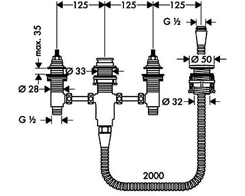 Скрытая монтажная часть для смесителя Hansgrohe 13244180