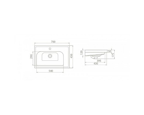 Раковина Smile Frame 70 031100-u