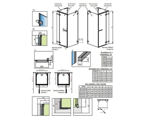 Душевая стенка Radaway Euphoria S2 80 383031-01 профиль Хром стекло прозрачное