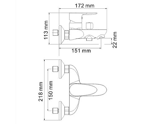Смеситель для ванны WasserKRAFT 3501 с коротким изливом