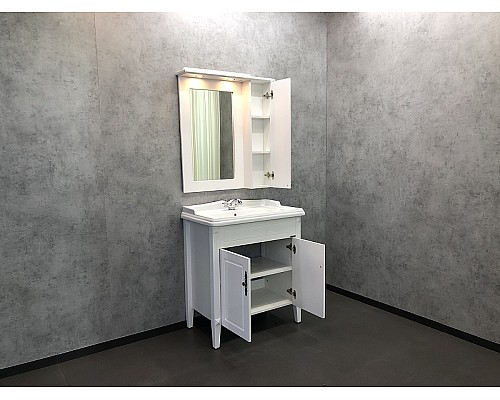 Зеркальный шкаф Comforty Палермо 80 00004139246 Белый глянец