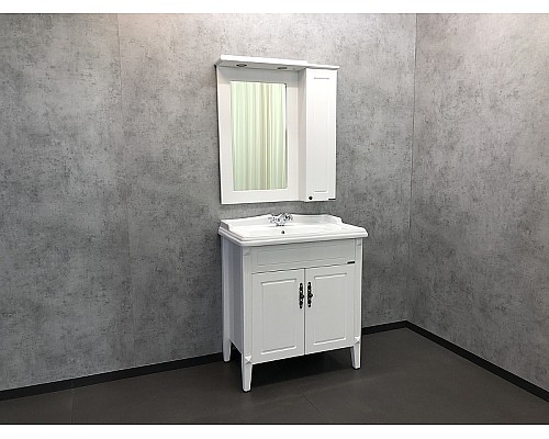 Зеркальный шкаф Comforty Палермо 80 00004139246 Белый глянец