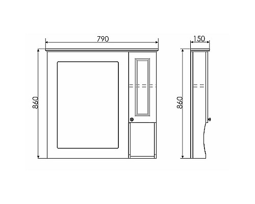 Зеркальный шкаф Comforty Палермо 80 00004139246 Белый глянец