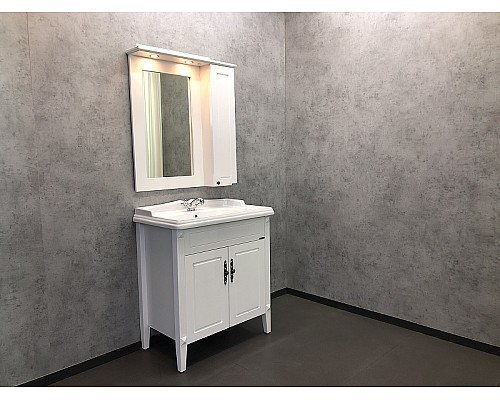 Зеркальный шкаф Comforty Палермо 80 00004139246 Белый глянец