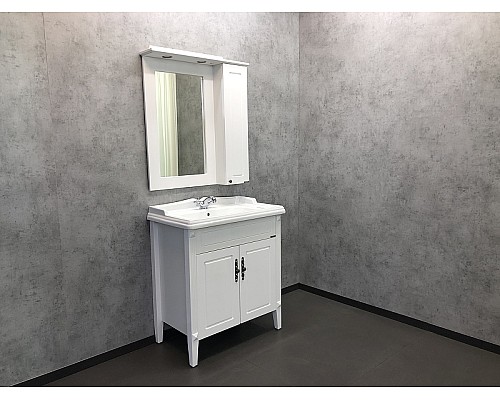 Зеркальный шкаф Comforty Палермо 80 00004139246 Белый глянец