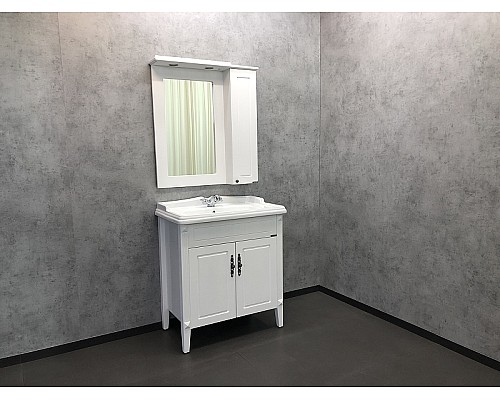 Зеркальный шкаф Comforty Палермо 80 00004139246 Белый глянец