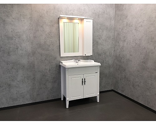 Зеркальный шкаф Comforty Палермо 80 00004139246 Белый глянец