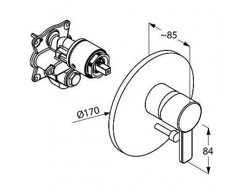 Встраиваемый смеситель для ванны и душа Kludi Zenta 386500575
