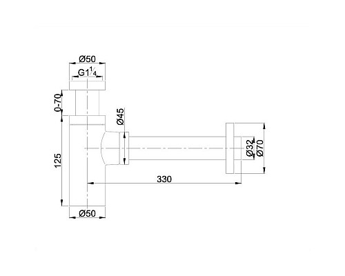 Сифон для умывальника декоративный Excellent A186GL золото