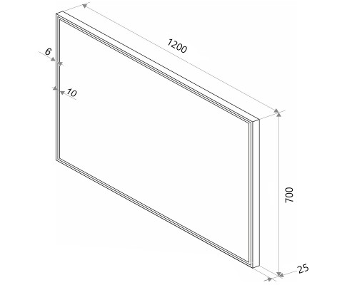 Зеркало Sintesi Armadio 120 SIN-SPEC-ARMADIO-black-120 с подсветкой Черное с сенсорным выключателем