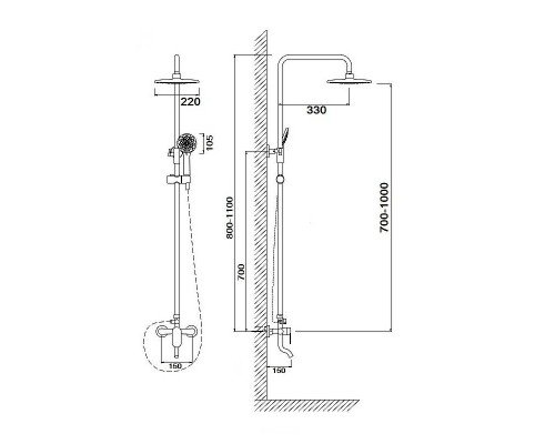 Душевая система Сантаком stOmega 7703 Хром