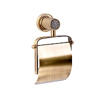 Держатель для туалетной бумаги с крышкой Boheme RoyalE CRISTAL BLACK BR