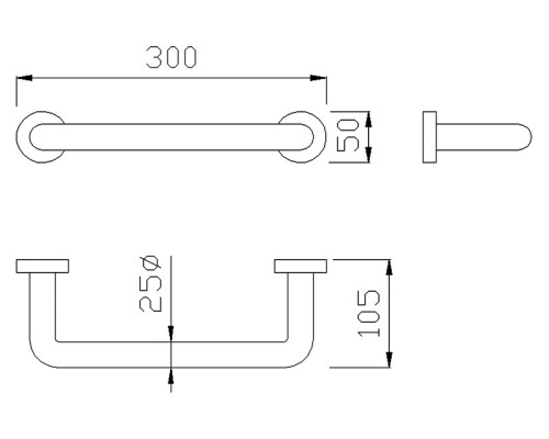 Поручень/полотенцедержатель Nofer Brass 16352.B хром, глянцевый