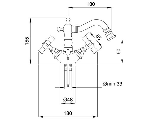 Смеситель для биде Migliore Princeton 19365 Состаренный хром