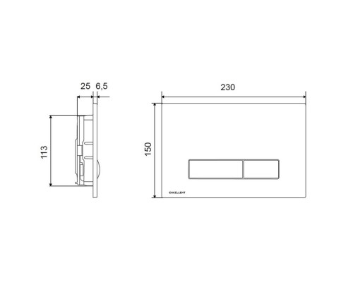 Кнопка смыва Excellent Aurro INEX.AU230.150.CR хром