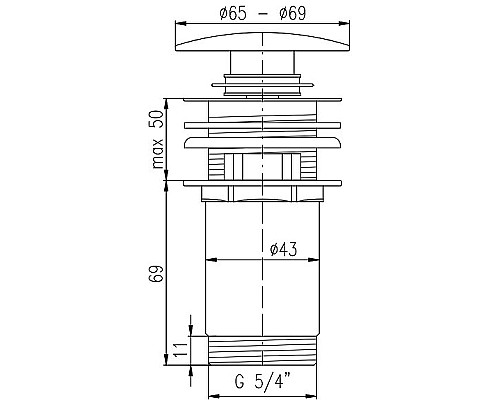 Донный клапан Rav Slezak MD0484CMAT click-clack Черный матовый