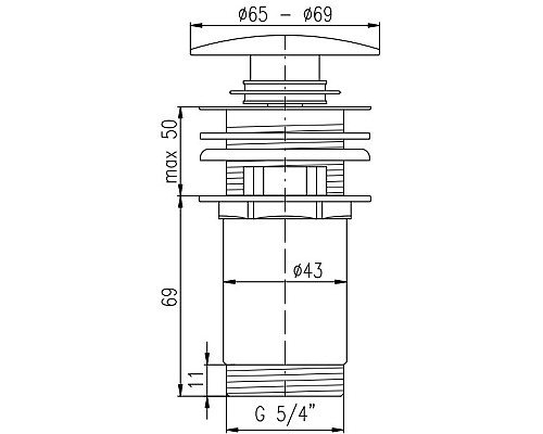 Донный клапан Rav Slezak MD0484CMAT click-clack Черный матовый