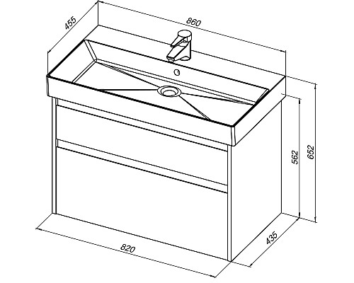 Тумба под раковину Aquanet Nova Lite 85 249937 подвесная Дуб рошелье