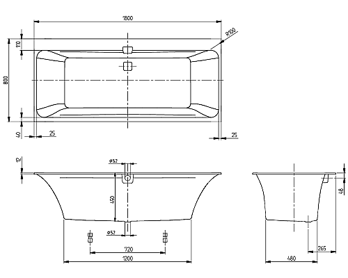 Квариловая ванна Villeroy&Boch Squaro Edge 12 180x80 UBQ180SQE2DV-01