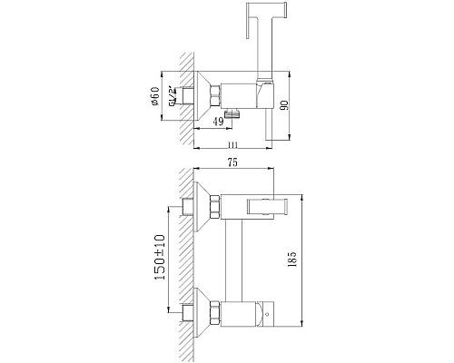 Гигиенический душ со смесителем Haiba HB5520 Хром