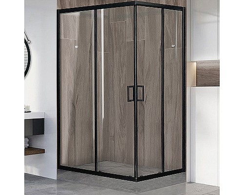 Душевой уголок Royal Bath HPD 100х80 RB8100HPD-T-BL профиль Черный стекло прозрачное