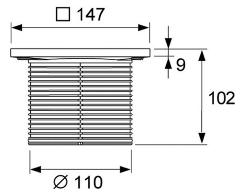 Декоративная решетка в пластиковой рамке TECE drainpoint S 3660003 150 мм 