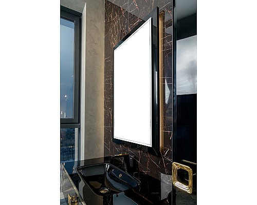 Зеркало Dolce Глянцевый черный 105x70см