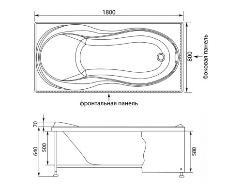 КАРКАС ДЛЯ ВАННЫ AQUANET GRENADA 180X80