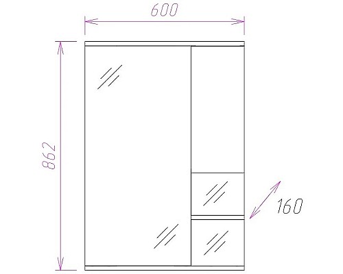 Зеркало со шкафом Onika Элита 60.01 R 206022 с подсветкой Олива Белая